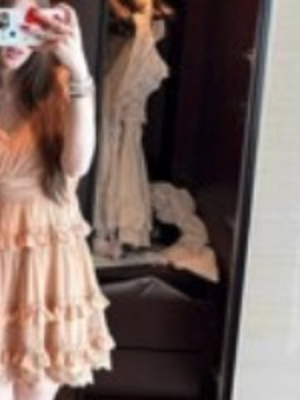 Amber Nude Tulle Ruffle Mini Dress Layered Fairy Princess Party Dress